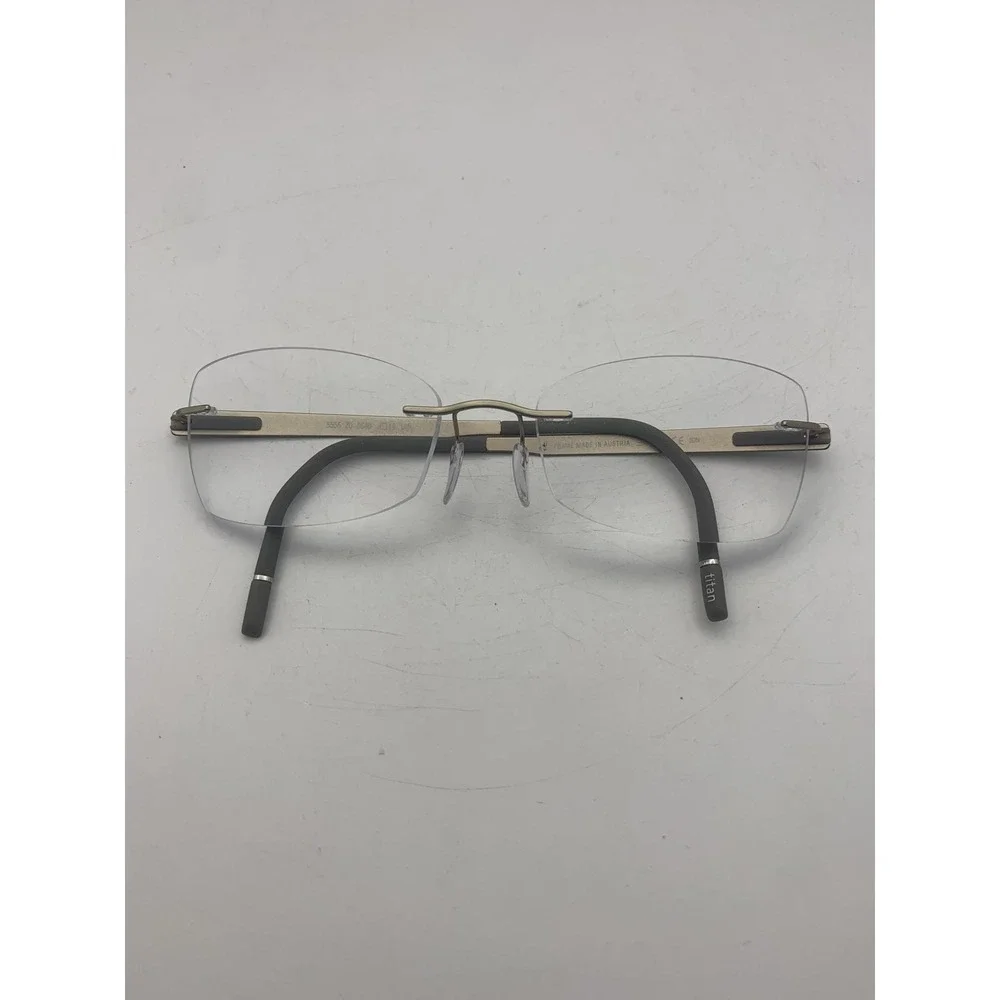 Silhouette Eyeglasses 5555 55-19-140 Gold Rimless Square Frameless Men Titanium